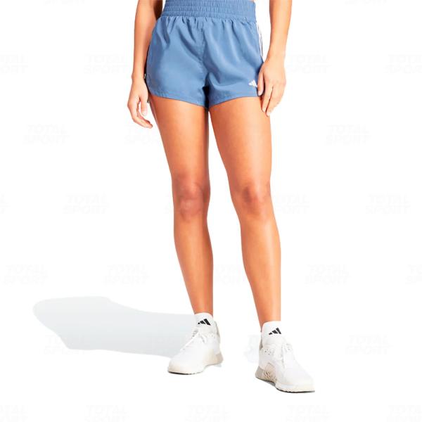 Short Dama Adidas Pacer Training 3 Franjas Tejidos Corte Alto (IS1663) (( CMMT ))
